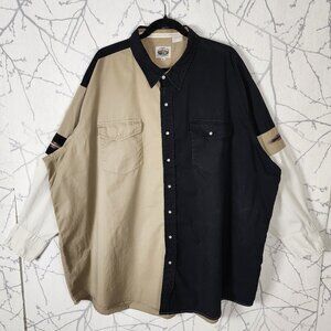 Cumberland Outfitters Colorblock Aztec Embroidered Western Shirt